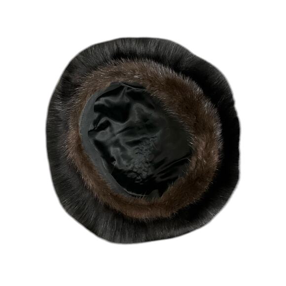 Vintage Dark Chocolate and Chocolate Brown Mink and Fox Fur Hat - Picture 5 of 5